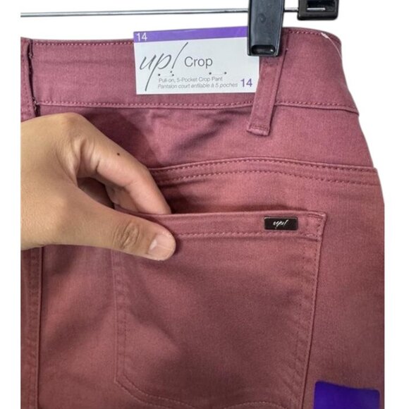 Up! cropped skinny pants maroon women’s size 14 NWT - Picture 5 of 7